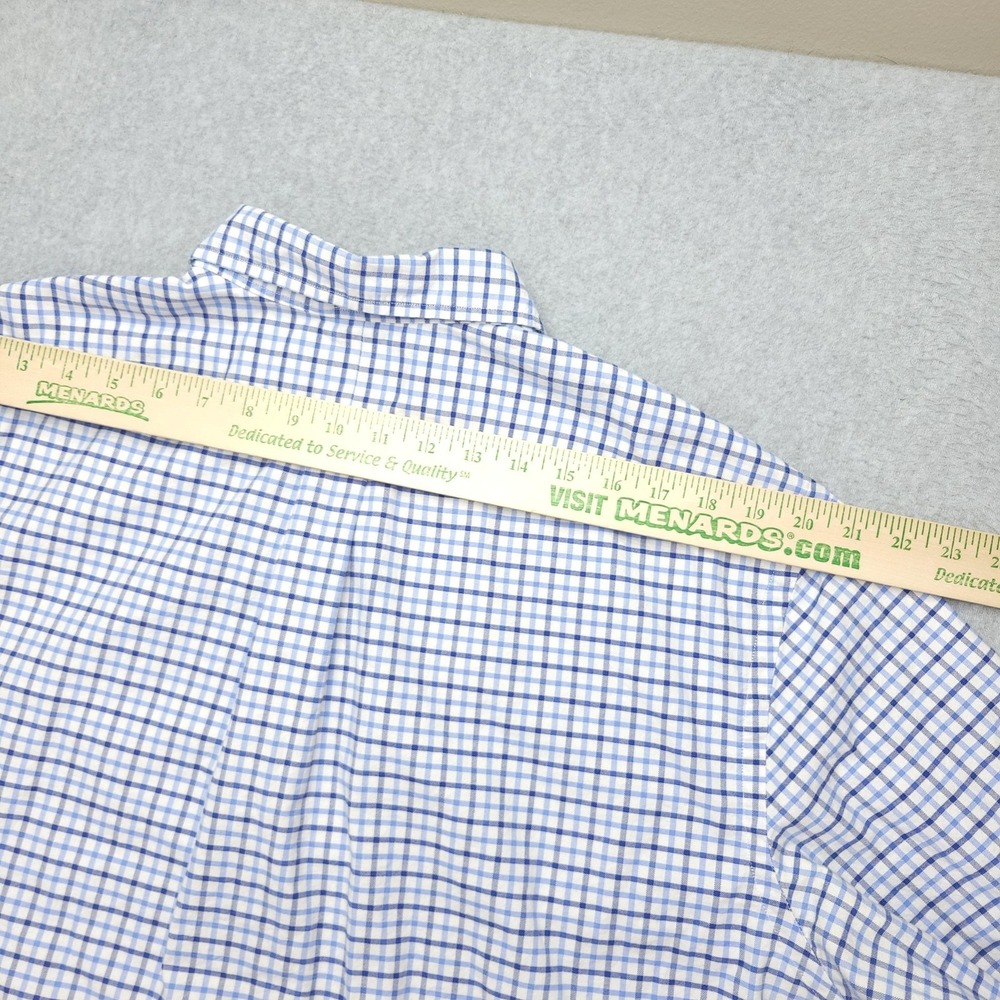 Ralph Lauren Shirt Mens 2XL Blue Check Long Sleeve Button Down Stretch Oxford - Picture 9 of 10